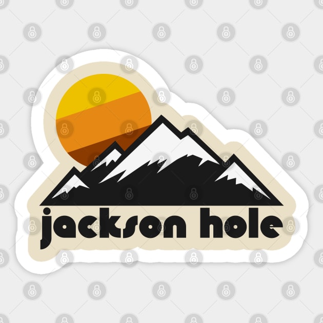 Retro Jackson Hole ))(( Tourist Souvenir Travel Design Sticker by darklordpug